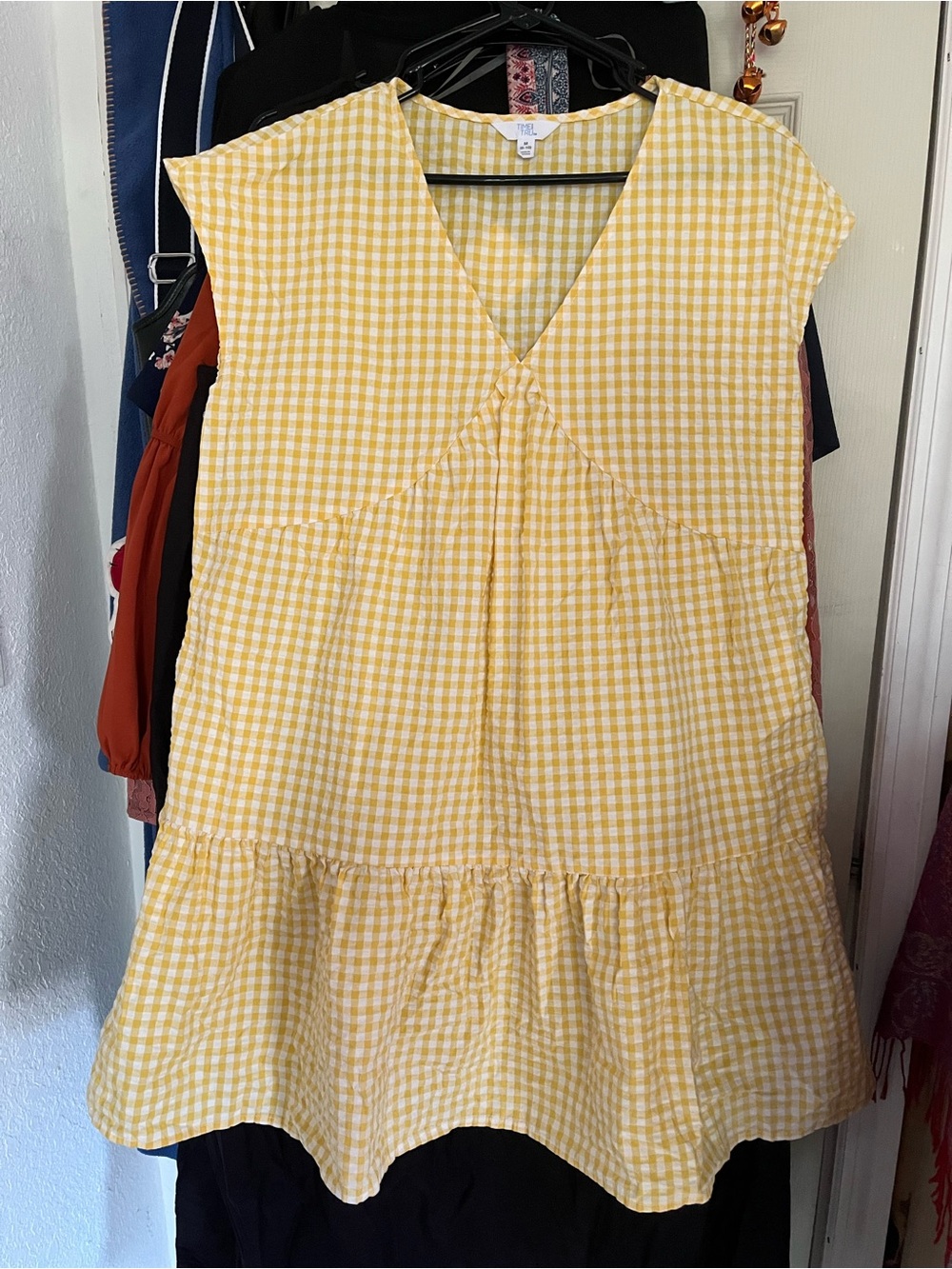 Women’s yellow gingham dress